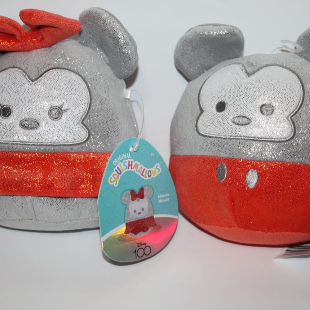 Disney Squishmallows Mickey and Minnie Plush Set - Gray and Red